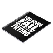 je faalt nooit zolang je het blijft proberen notitieboek (Linkerzijde)