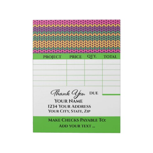 Je factuur notitieblok (Linkerzijde)