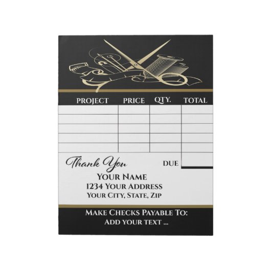 Je factuur notitieblok (Linkerzijde)