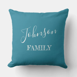 Je familie Blauwgroen blauw en wit, speciaal geper Buitenkussen