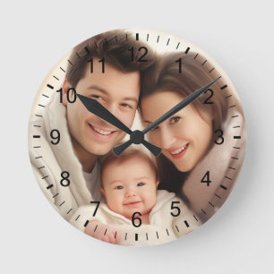 Je favoriete familiefamilie foto ronde klok