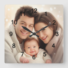Je favoriete familiefamilie foto vierkante klok