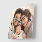 Je favoriete familiefamilie foto vierkante klok (Hoek)