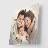 Je favoriete familiefamilie foto vierkante klok (Hoek)