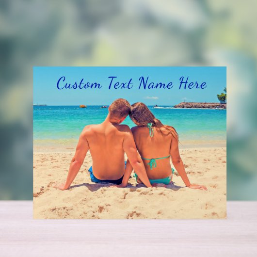 Je favoriete foto Acryl bord met aangepaste tekst (Neutraal)