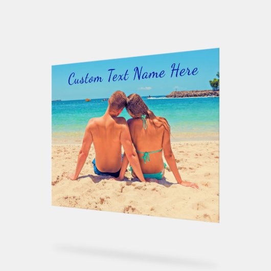 Je favoriete foto Acryl bord met aangepaste tekst (Hoek)