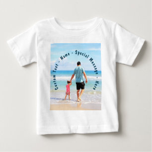 Je favoriete foto Baby T-shirt met aangepaste teks