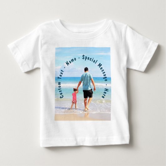 Je favoriete foto Baby T-shirt met aangepaste teks (Voorkant)