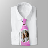 Je favoriete foto roze cirkel Lijsten Stropdas (Gebonden)