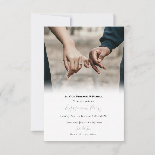 Je favoriete fotogeëngageerde aankondigingsfeest bedankkaart (Voorkant)