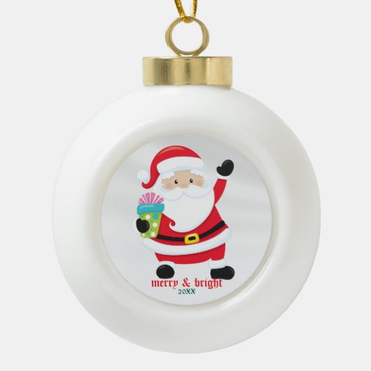 Je favoriete gepersonaliseerde kersticoon keramische bal ornament (Voorkant)
