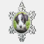 Je favoriete huisdier foto tin sneeuwvlok ornament (Rechts)