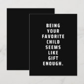 Je favoriete kind zijn lijkt een cadeau genoeg ( save the date (Voorkant / Achterkant)