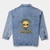 Je fleurt mijn leven op! Schattigee gloeilamp woor Denim Jacket (Achterkant)