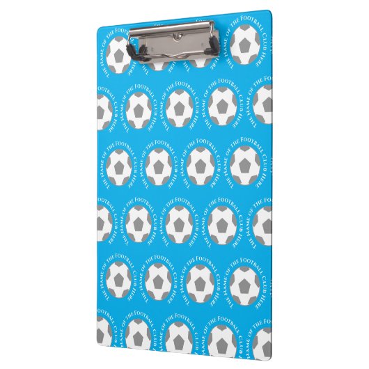 Je Football Team in Sky Blue. Football-coach Klembord (Links)