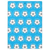 Je Football Team in Sky Blue. Football-coach Klembord (Achterkant)