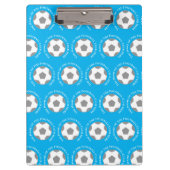 Je Football Team in Sky Blue. Football-coach Klembord (Voorkant)