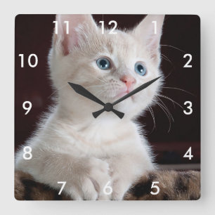 Je foto Aangepaste vierkant klok met witte cijfers