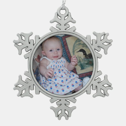 Je foto aanpassen tin sneeuwvlok ornament (Voorkant)