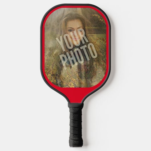 Je foto afgeronde rode rand Pickleball Paddle (Voorkant)