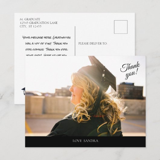 Je foto Afstuderen Bedankt Briefkaart (Voorkant / Achterkant)