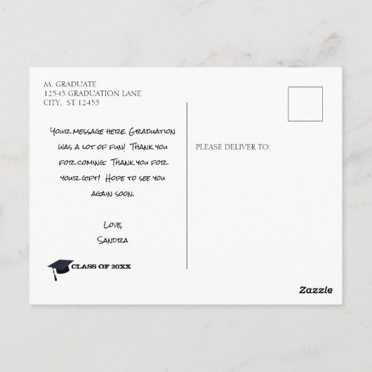 Je foto Afstuderen Bedankt Briefkaart (Achterkant)