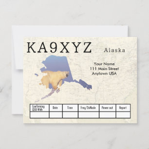 Je foto Alaska Shaped Cutout Custom QSL Briefkaart