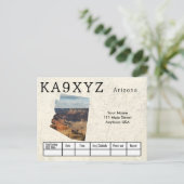 Je foto Arizona Shaped Cutout Custom QSL Briefkaart (Staand voorkant)