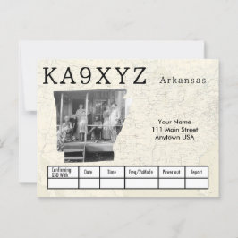 Je foto Arkansas Shaped Cutout Custom QSL Briefkaart