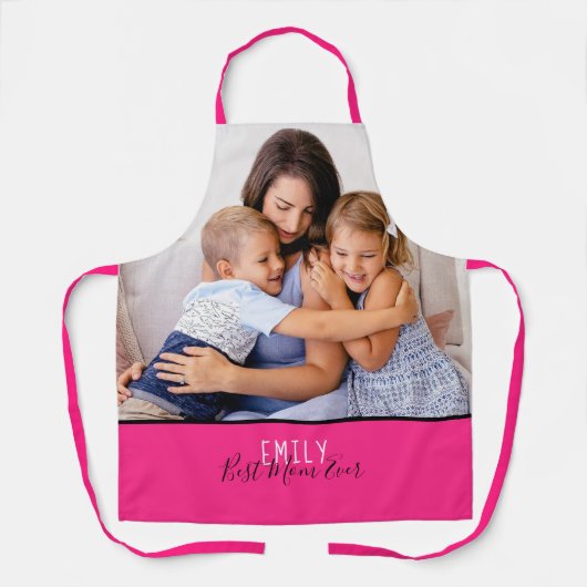 Je foto Beste mama ooit roze Schort (Voorkant)