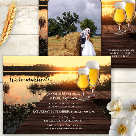 Je foto bier thema huwelijksreceptie kaart