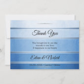 Je foto Blue Striped Weddenschap Hartelijk dank Save The Date (Achterkant)