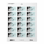 Je foto bruiloft  Bird Cage Aqua Damask Etiket (Full Sheet)
