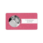 Je foto-bruiloft Honeysuckle Pink Damask Etiket (Voorkant)