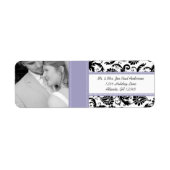 Je foto bruiloft  Lavender Damask Etiket (Voorkant)