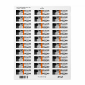 Je foto bruiloft Oranje Crush  Damask Etiket (Full Sheet)