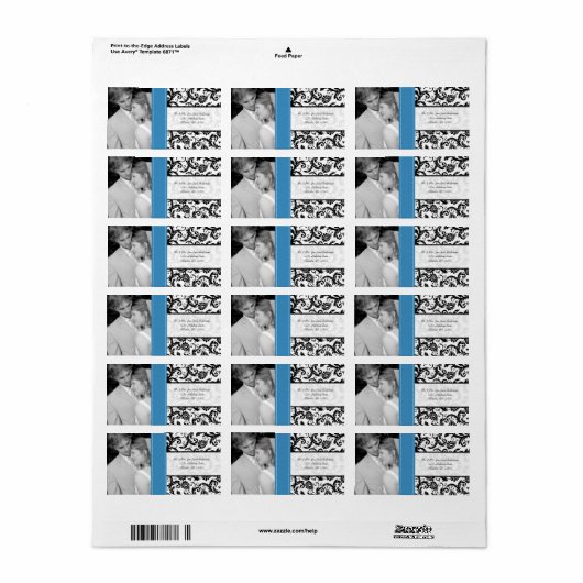 Je foto bruiloft  Regatta Damask Etiket (Full Sheet)