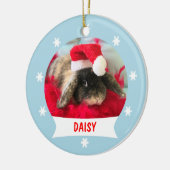 Je foto Bunny Snowflake kerstversiering Keramisch Ornament (Links)