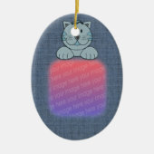 Je foto Cute Blue Cat Ornament (Voorkant)