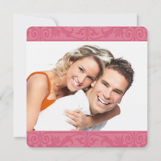 Je Foto Damask Bird Cage Weddenschap Save the Date Kaart (Achterkant)