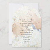 Je foto  Damask Black Font Wedding Kaart (Achterkant)