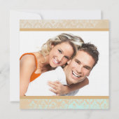 Je Foto Damast Vogelkooi Bruiloft Save the Date (Achterkant)