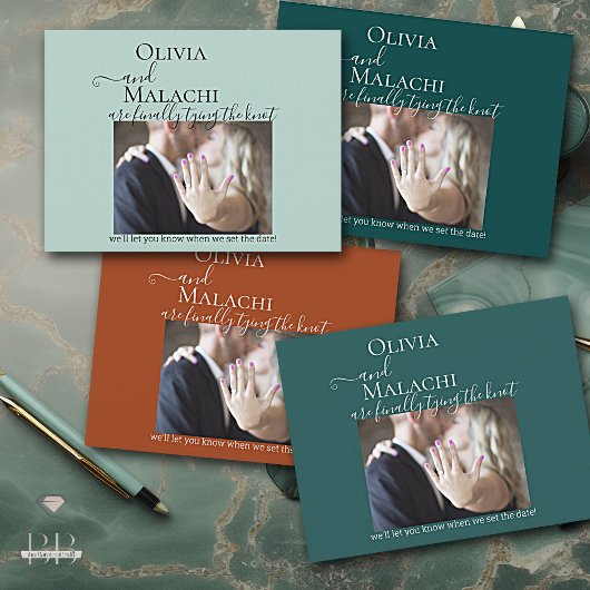 Je foto eindelijk het vastbinden van de knoop Verl Aankondigingskaart