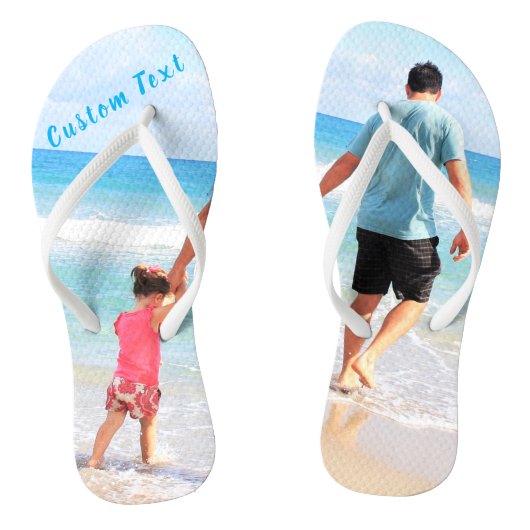 Je foto-flipflops met aangepaste tekst teenslippers (Voetbed)