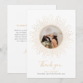 Je foto,  gouden  lijst bruiloft bedankkaart (Voorkant / Achterkant)