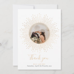 Je foto,  gouden  lijst bruiloft bedankkaart