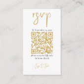 Je foto gouden QR-code zwarte trouw-RSVP Informatiekaartje (Voorkant)