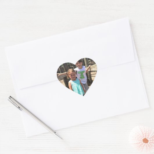 Je foto-hartstickers hart sticker (Envelop)