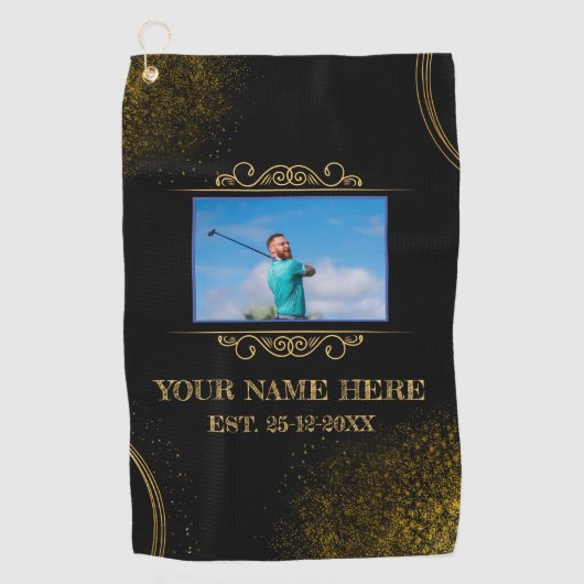 Je foto heet Golf Towel Golfhanddoek (Voorkant)