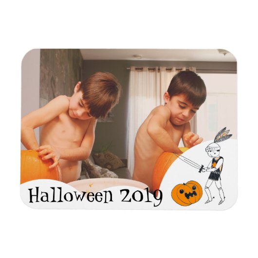 Je foto herinnert je schattig knight Halloween lij Magneet (Horizontaal)